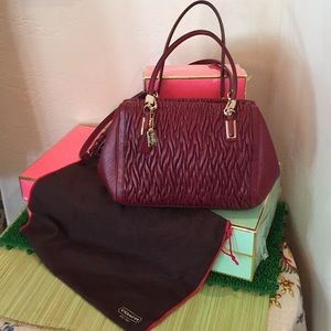 Coach Burgundy Satchel with Gold Accents